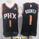 men's & youth Basketball Team Uniform #1 Devin Booker Jerseys 2021 Black Statement Edition Shirts