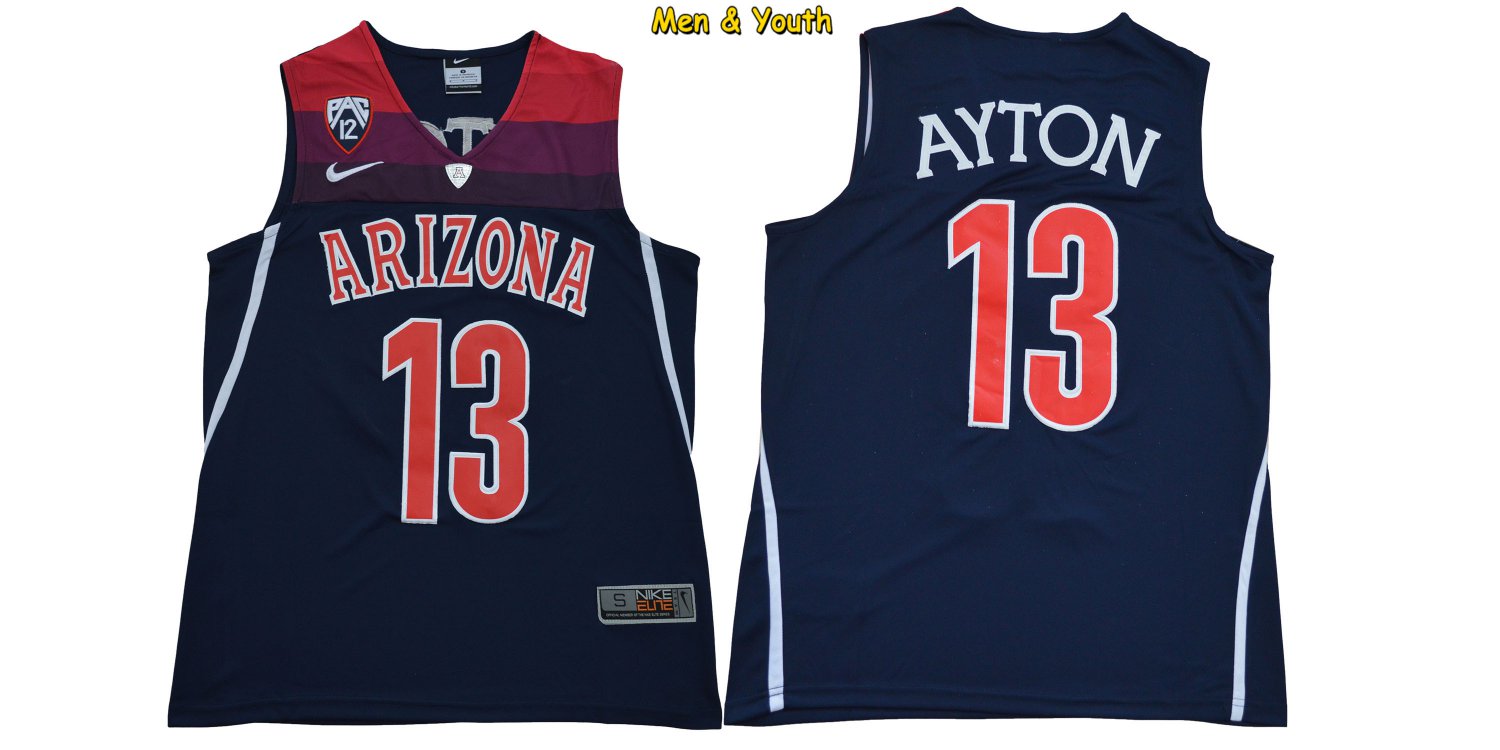 men's & youth Basketball Team Uniform #13 Deandre Ayton Jerseys Navy Arizona College Shirts