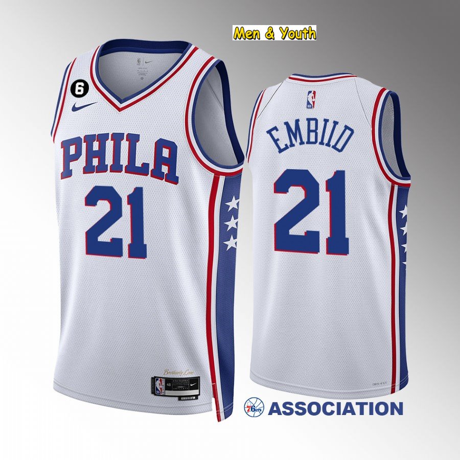 men's & youth Basketball Team Uniform #21 Joel Embiid Jerseys 2023 ...