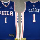 men's & youth Basketball Team Uniform #1 James Harden Jerseys 75th Diamond 2022 Royal Icon Shirts