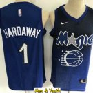 men's & youth Basketball Team Uniform #1 Penny Hardaway Jerseys Blue with Black Salute Shirts