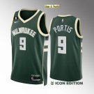 men's & youth Basketball Team Uniform #9 Bobby Portis Jerseys 2023 Green Icon Edition Shirts