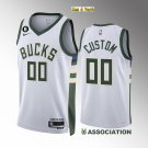 men's & youth Basketball Bucks Uniform #00 Custom name number Jerseys 2023 White Association Shirts