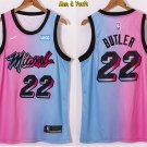 men's & youth Basketball Team Uniform #22 Jimmy Butler Jerseys 2021 Pink/Blue City Edition Shirts