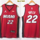 men's & youth Basketball Uniform #22 Jimmy Butler Jerseys 75th Diamond 2022 Red Statement Shirts