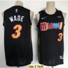 men's & youth Basketball Team Uniform #3 Dwyane Wade Jerseys 75th Diamond 2022 Black City Shirts