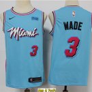 men's & youth Basketball Team Uniform #3 Dwyane Wade Jerseys 2020 Light Blue City Edition Shirts