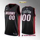 men's & youth Basketball Heat Uniform #00 Custom name number Jerseys 2023 Black Icon Edition Shirts