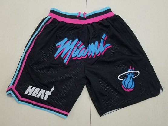 men's Miami Heat Shorts Just Don Black City Edition Mesh Zipper Pocket Basketball adult Pants