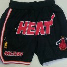 men's Miami Heat Shorts Just Don Black Mesh Zipper Pocket Basketball adults Pants