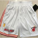 men's Miami Heat Shorts Throwback White Mesh Basketball adults Pants