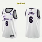 men's & youth Basketball Team Uniform #6 Lebron James Jerseys 2023 White City Edition Shirts