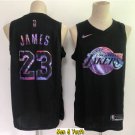 men's & youth Basketball Team Uniform #23 Lebron James Jerseys Black Iridescent Holographic Shirts