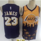 men's & youth Basketball Team Uniform #23 Lebron James Jerseys Purple With Yellow Salute Shirts