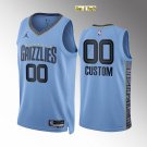 men's & youth Basketball Grizzlies Uniform #00 Custom name number Jerseys 2023 Statement Blue Shirts