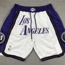men's Los Angeles Lakers Shorts White City Edition Mesh Basketball adults Pants