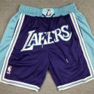men's Los Angeles Lakers Shorts Just Don Purple City Mesh Zipper Pocket Basketball adults Pants