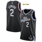 men's & youth Basketball Team Uniform #2 Kawhi Leonard Jerseys 2023 Black City Edition Shirts