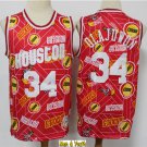 men's & youth Basketball Team Uniform #34 Hakeem Olajuwon Jerseys Red Tear Up Pack Classics Shirts