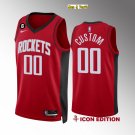 men's & youth Basketball Rockets Uniform #00 Custom name number Jerseys 2023 Red Icon Shirts
