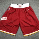 men's Houston Rockets Shorts Red Retro Classic Mesh Basketball adults Pants