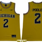 men's & youth Basketball Team Uniform #2 Jordan Poole Jerseys Yellow Michigan College Shirts