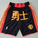 men's Golden State Warriors Shorts Just Don Chinese Black Mesh Basketball adults Pants