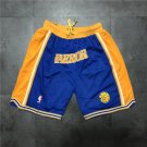 men's Golden State Warriors Shorts Just Don Royal Gold Mesh Zipper Pocket Basketball adults Pants