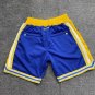 men's Golden State Warriors Shorts Just Don Royal Retro Mesh Zipper Pocket Basketball adults Pants