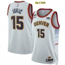 men's & youth Basketball Team Uniform #15 Nikola Jokic Jerseys 2023 White City Edition Shirts