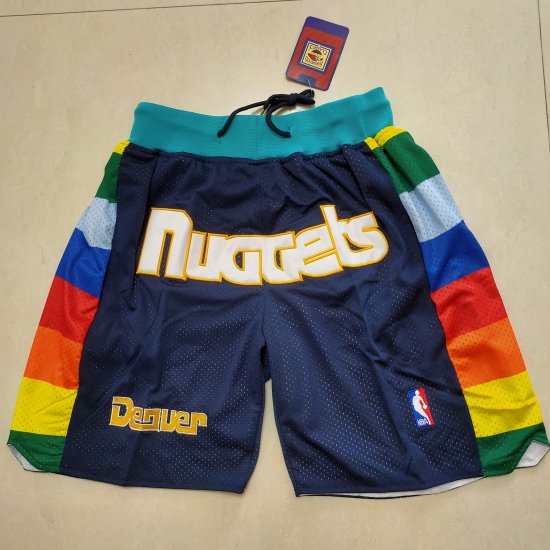 men's Denver Nuggets Shorts Just Don Navy Mesh Zipper Pocket Basketball adults Pants