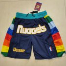 men's Denver Nuggets Shorts Just Don Navy Mesh Zipper Pocket Basketball adults Pants