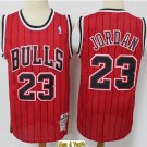 men's & youth Basketball Bulls Uniform #23 Michael Jordan Jersey Red Pinstripe Retro Classics Shirts