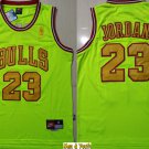 men's & youth Basketball Bulls Uniform #23 Michael Jordan Jersey Fluorescent Green Mesh Shirts