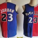 men's & youth Basketball Bulls x Wizards Uniform #23 Michael Jordan Jersey Blue/Red Split Shirts