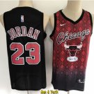 men's & youth Basketball Bulls Uniform #23 Michael Jordan Jersey Red with Black Salute Shirts