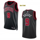 men's & youth Basketball Team Uniform #9 Nikola Vucevic Jersey Black Pinstripe Statement Shirts