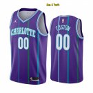 men's & youth Basketball Hornets Uniform #00 Custom name number Jerseys Purple Classic Shirts