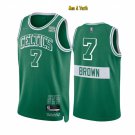 men's & youth Basketball Team Uniform #7 Jaylen Brown Jerseys 75th Diamond 2022 Green City Shirts
