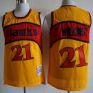 men's & youth Basketball Retro Uniform #21 Dominique Wilkins Jerseys Reload Yellow Classics Shirts