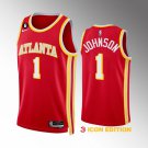 men's & youth Basketball Team Uniform #1 Jalen Johnson Jerseys 2023 Red Icon with no.6 Patch Shirts