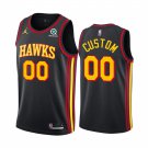 men's & youth Basketball Hawks Uniform #00 Custom name number Jerseys Black Statement Shirts