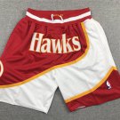 men's Atlanta Hawks Shorts Just Don Red Retro Style Mesh Zipper Pocket Basketball adults Pants