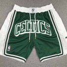 men's Boston Celtics Shorts Green 2022 City Edition Mesh Zipper Pocket Basketball adults Pants