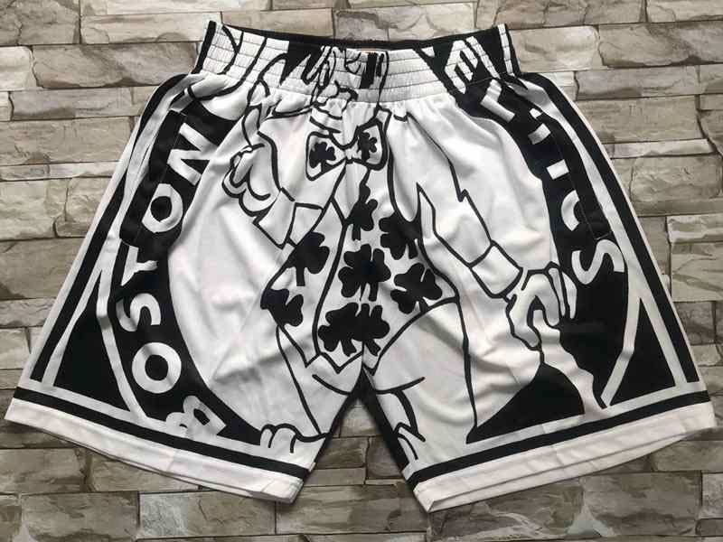 men's Boston Celtics Shorts Black M&N Mesh with Pocket Classics Basketball adults Pants