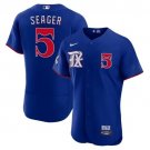 men's & youth Baseball Rangers Uniform #5 Corey Seager Jerseys Royal 2023 City Connect Player Shirts