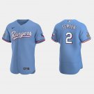 men's & youth Baseball Rangers Uniform #2 Marcus Semien Jerseys Blue Alternate Flex Team Game Shirts
