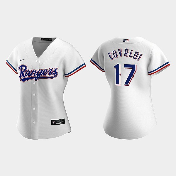 women's Baseball Rangers Uniform #17 Nathan Eovaldi Jerseys White Home Team Game Player ladys Shirts