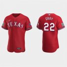 men's & youth Baseball Rangers Uniform #22 Jon Gray Jerseys Red Alternate Flex Team Game Shirts