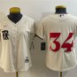 women's Baseball Rangers Uniform #34 Nolan Ryan Jerseys Cream 2023 City Connect Player ladys Shirts